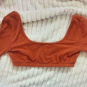 Rust Ribbed Women's Top